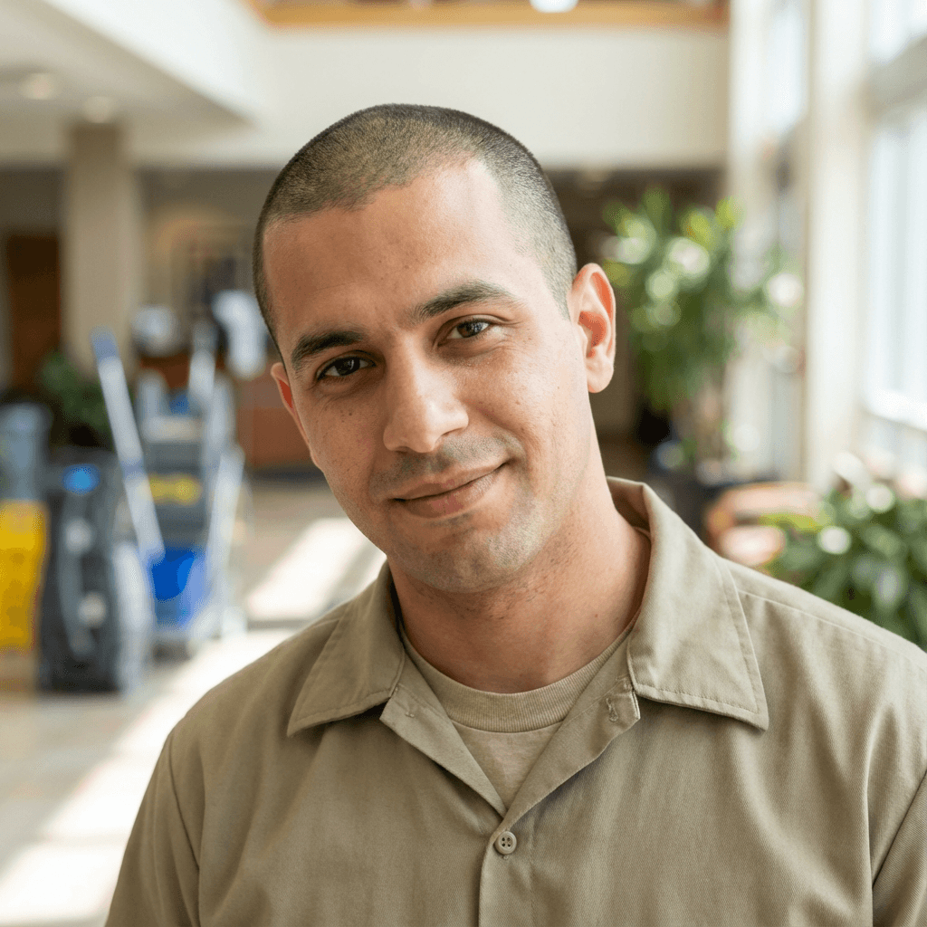 Mehmet Kaya in a collared shirt standing by a car